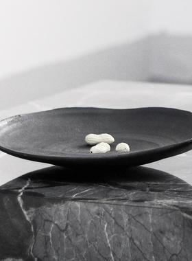 侘寂风圆形果盘装饰摆件艺术家居