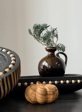 侘寂风实木摆件几何雕塑氛围布置