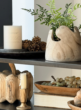 侘寂风置物架软装组合套餐摆件