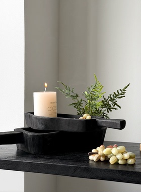 侘寂风香薰蜡烛托盘组合套装摆件
