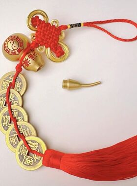 铜五帝铜葫芦真品八卦福禄安康人财两旺入户门卧室阳台纯铜摆件