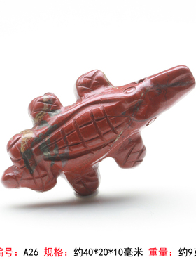 天然水晶吊坠项链红竹石蜥蜴石英质玉红碧玉有金点一物一图A26