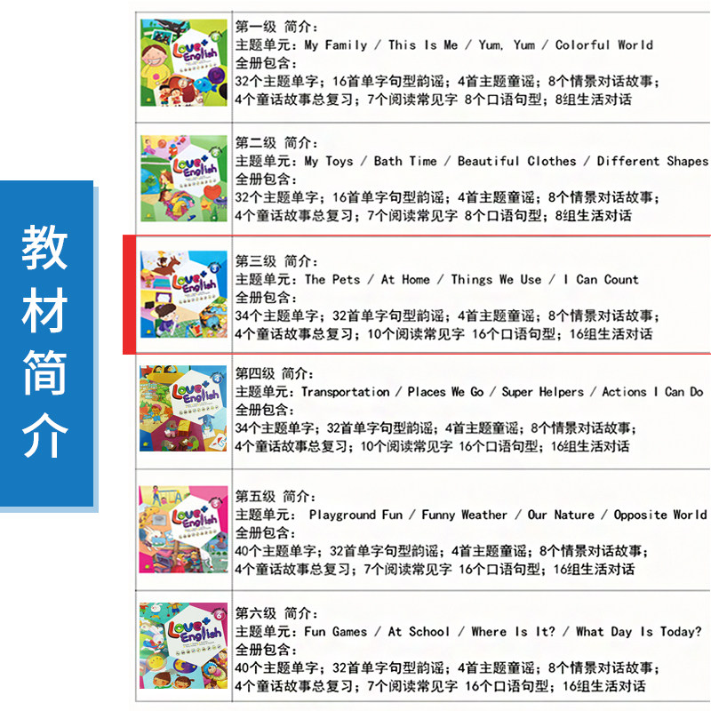 新版点读版love+english 3级别 中班上册 幼儿园英语启蒙入门教材含APP 爱加美语3-6岁幼儿启蒙 台湾东西love english培训机构教材