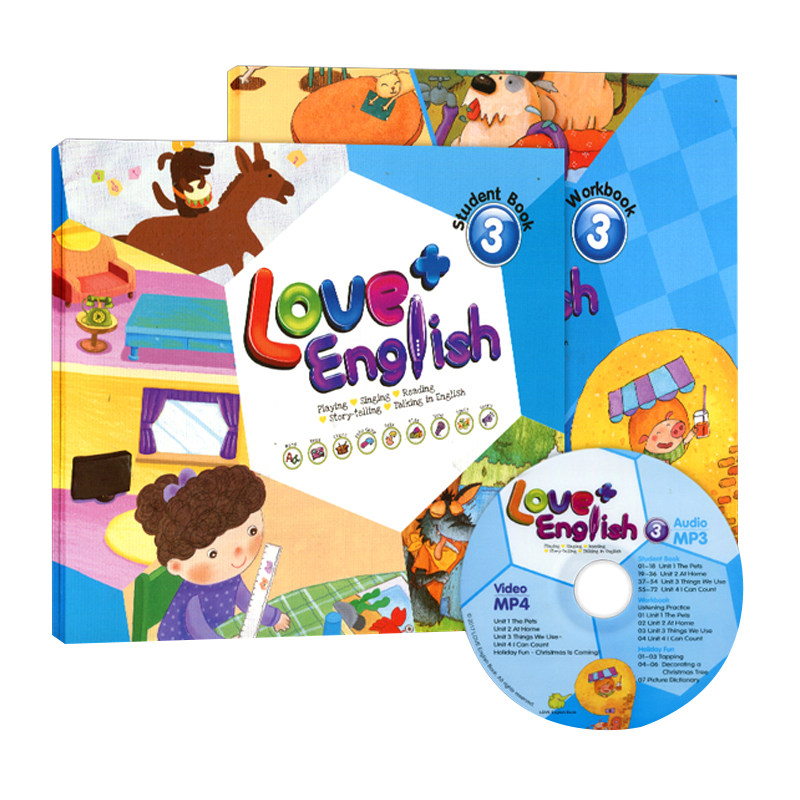 新版点读版love+english 3级别 中班上册 幼儿园英语启蒙入门教材含APP 爱加美语3-6岁幼儿启蒙 台湾东西love english培训机构教材