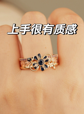 雷电将军单戒原创设计小众精致时尚镶锆时尚百搭戒指配饰礼物