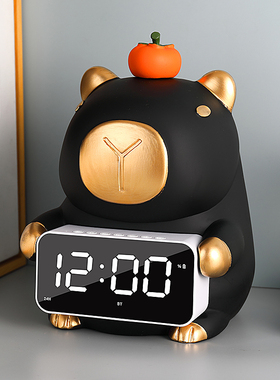 圣优顿树脂纸巾盒客厅时钟摆件