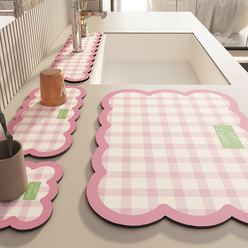 厨房水龙头硅藻泥沥水垫吸水垫洗手台台面垫窄边卫生间洗手间洗漱,淘宝优惠券,粉丝福利购,淘宝优惠卷