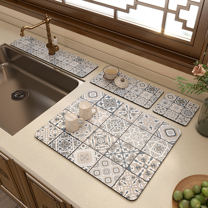 厨房洗手台吸水垫硅藻泥水龙头水池防溅洗漱台台面垫美式沥水垫子,淘宝优惠券,粉丝福利购,淘宝优惠卷