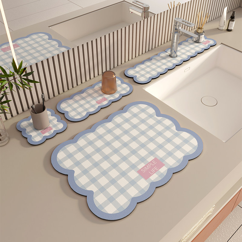 厨房水龙头硅藻泥沥水垫吸水垫洗手台台面垫窄边卫生间洗手间洗漱,淘宝优惠券,粉丝福利购,淘宝优惠卷