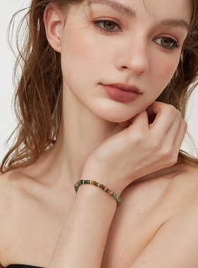 MORI DORI玛瑙彩色财运串珠手链高级感简约气质天然石手饰