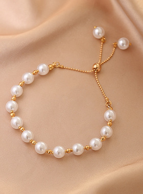 LOVEIXCC珍珠古时尚手工串珠水晶手链闺蜜气质手串小众高级感手饰