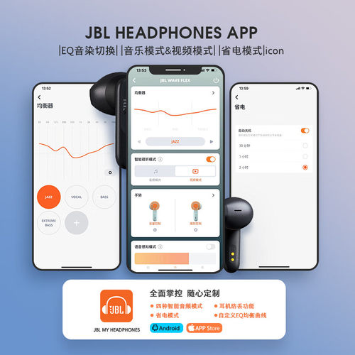 JBL W FLEX蓝牙耳机超好音质半入耳重低音音乐耳塞W300TWS升级款-图1