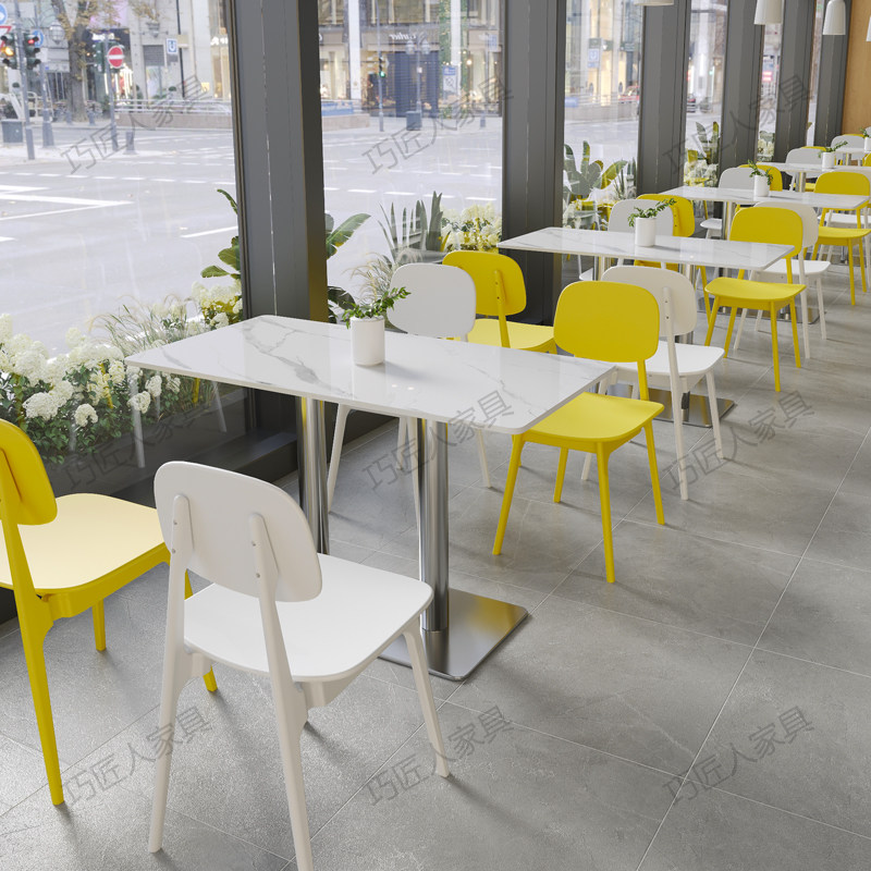 食堂餐桌椅员工饭堂快餐店商用餐饮小吃米粉店面馆湘菜馆桌椅组合,淘宝优惠券,粉丝福利购,淘宝优惠卷