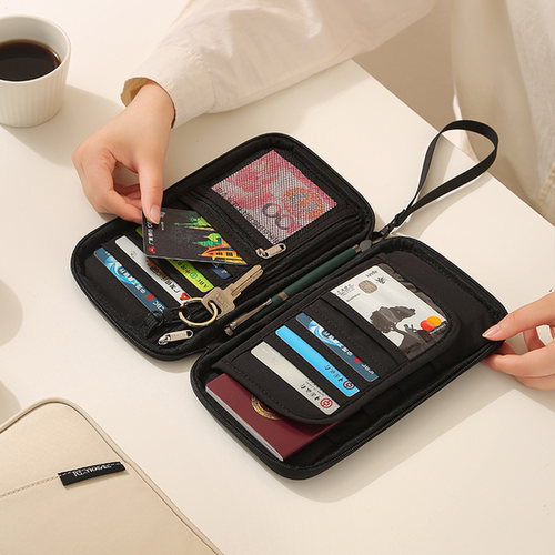 护照包男女便携旅行证件包多功能防盗刷机票收纳包护照夹机票夹包 - 图0