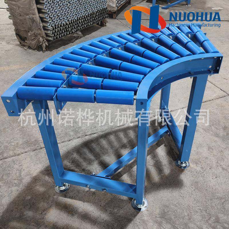 杭州蓝色PP滚筒转弯机无动力弯道90度滚筒输送机仓库物流输送线,淘宝优惠券,粉丝福利购,淘宝优惠卷