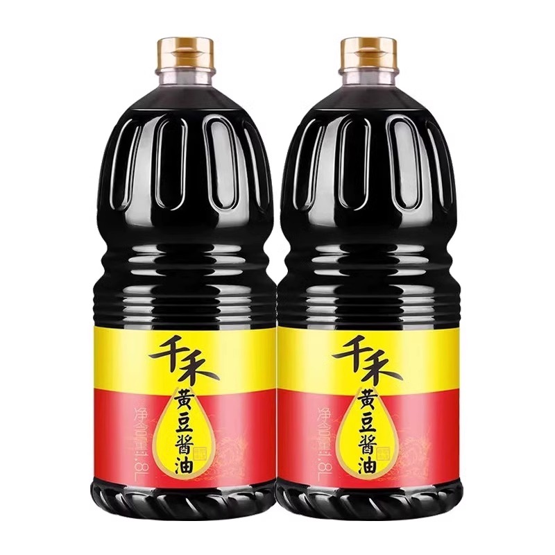 千禾黄豆酱油1.8L大酿造酱油凉拌点蘸炒菜生抽调味品实惠家用商用