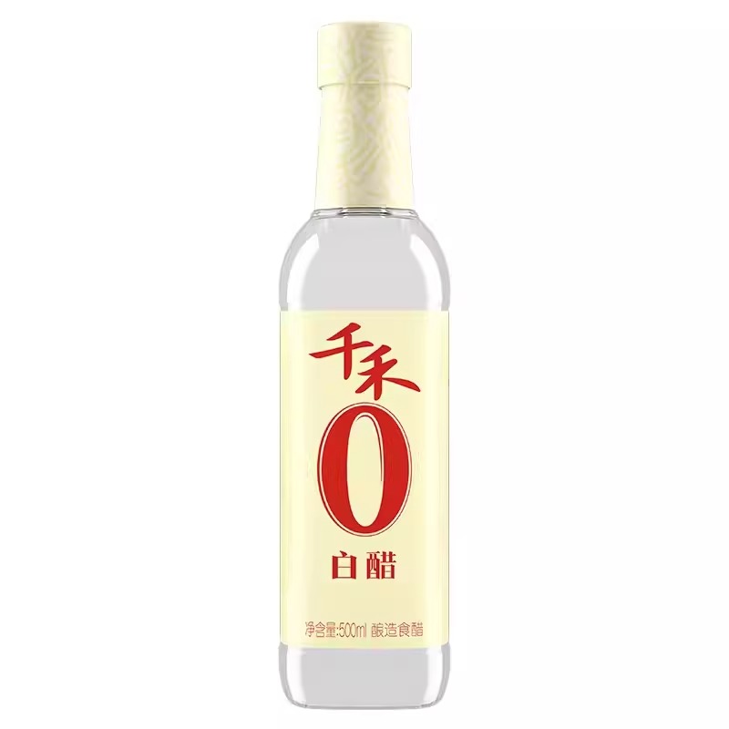 千禾零添加白醋500ml纯粮酿造米醋炒菜凉面食醋洗脸家用小瓶食醋