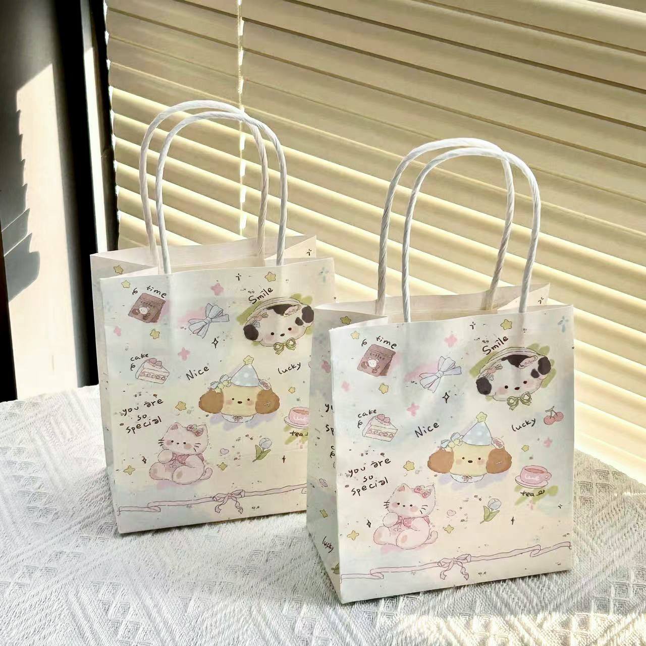 高颜值ins小狗茶话会礼品袋耐用精美送礼包装袋卡通可爱手提袋子,淘宝优惠券,粉丝福利购,淘宝优惠卷