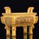 Antique bronze responsive tripod incense burner household ceramic square tripod temple worship extra large square incense burner