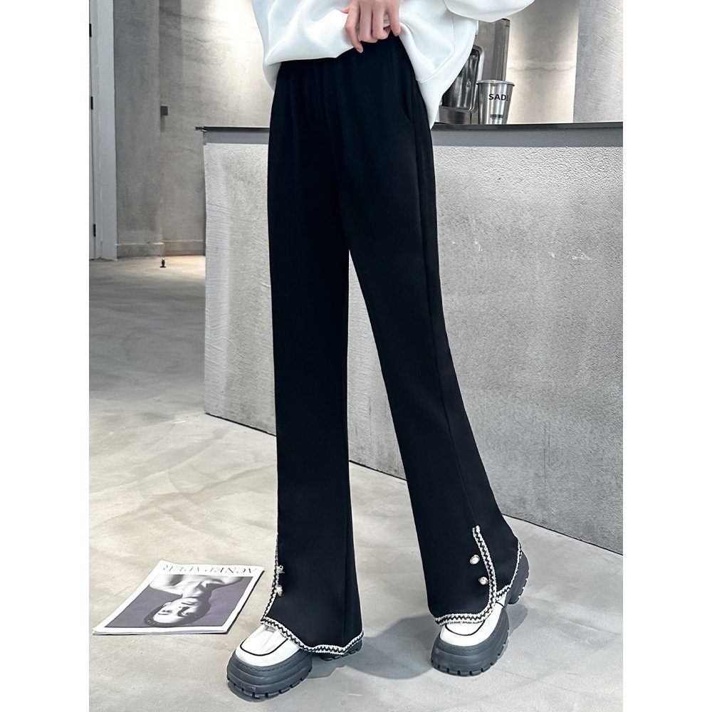 女童加绒裤子秋冬款2025新款儿童加厚喇叭裤女大童显瘦微喇休闲裤,淘宝优惠券,粉丝福利购,淘宝优惠卷