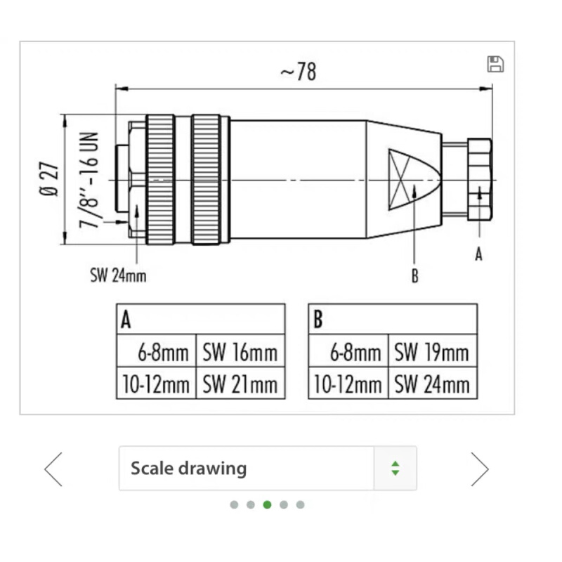 /8连接器M23航空插头芯M22伺服传感器防水连接器航空插头3针4孔5 - 图2