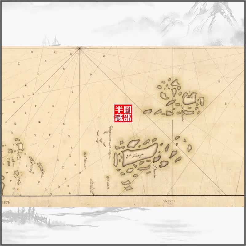 清朝南海大洋图.1971年.古代老地图舆图古本.高清电子版图片素材