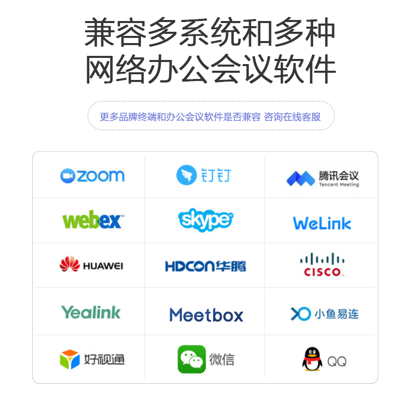 远程视频会议系统设备全向麦克风兼容华为腾讯科达小鱼易连好视通-图1