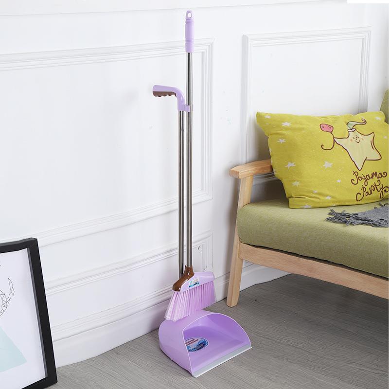 厂家直供现代时尚站立式扫把簸箕套装扫帚组合簸箕磨尖丝套扫软毛 - 图2