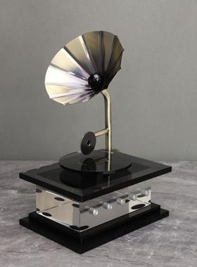 中式复古留声机样板房售楼部卧室客厅电视柜床头桌面玄关饰品摆件