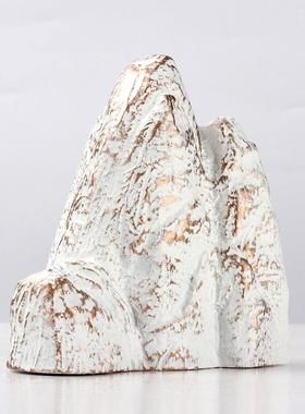 新中式简约假山书档摆件书靠工艺品办公室桌面书立居家装饰品摆设