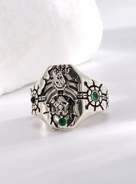 法黄尊戒战锤40K周边开口戒指男太空死灵NECRON个性指环配饰小众