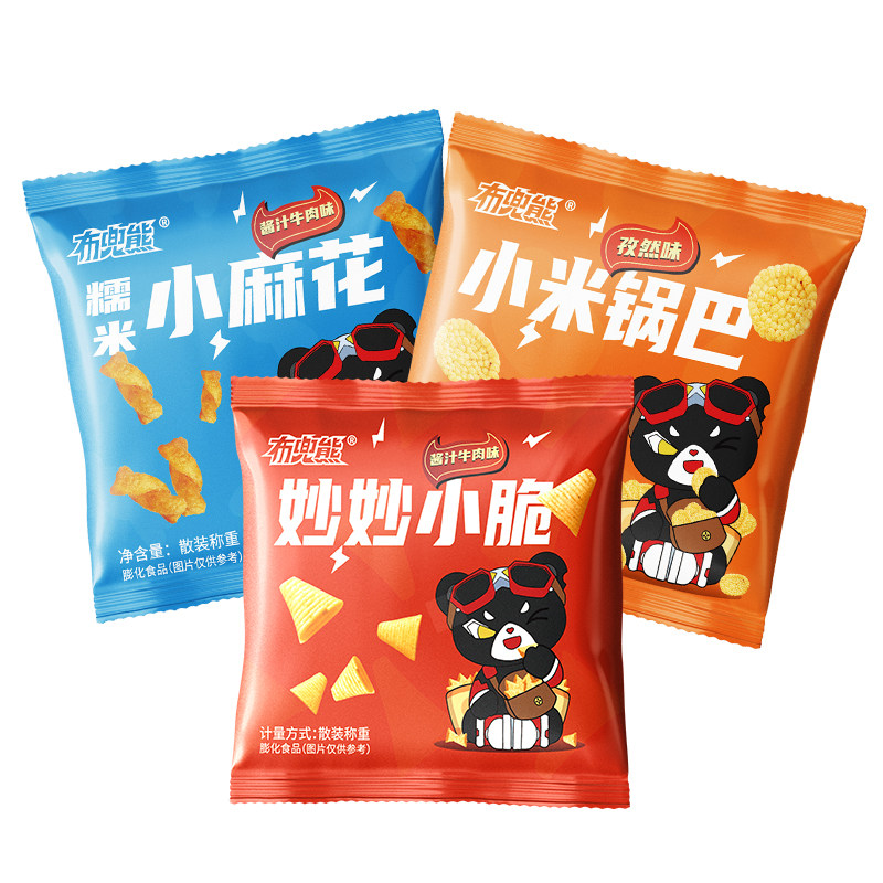 【火锅小吃】【布兜熊官方】10/20g湘菜麻花网红办公零食小米锅巴