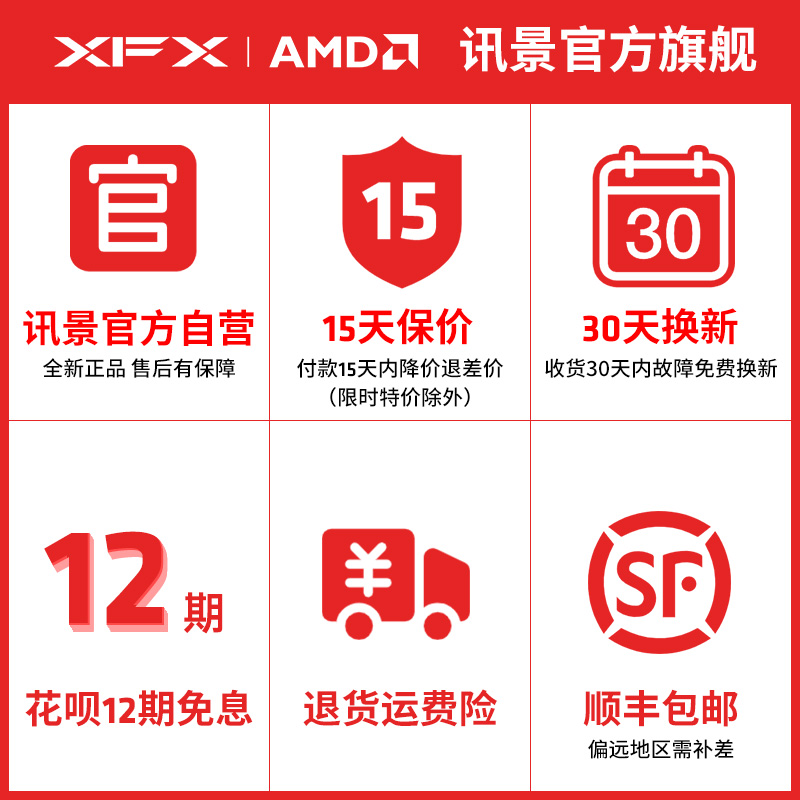 【12期免息】 XFX讯景全系列AMD游戏显卡7900XTX 7800XT 6750GRE - 图1