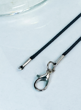 洛丽亚时尚简约百搭手工编织黑色皮绳万能扣项链