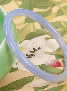 洛丽亚淡紫色天然玛瑙 精美优雅百搭美人条细款手镯