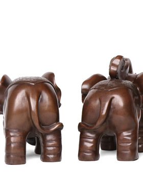 铜大象摆件一对如意元宝象中式招财客厅入户门口吸水象办公室摆设