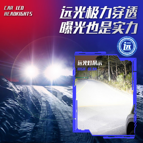 优光迪LED汽车激光大灯h1灯泡h7超亮h4远近一体9005改装车灯强光 - 图1