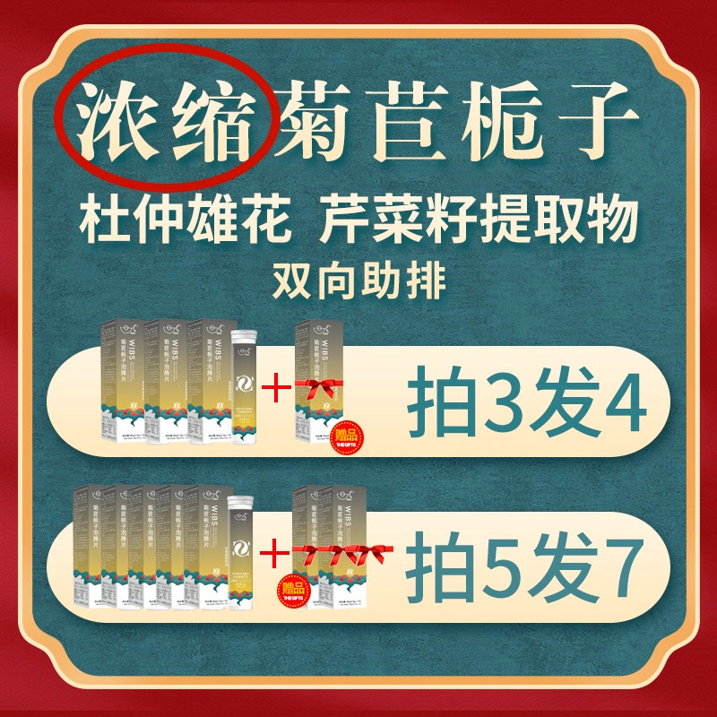 WIBS菊苣栀子泡腾片茯苓杜仲雄花菊苣栀子茶官方旗舰店芹菜籽粉高 - 图1