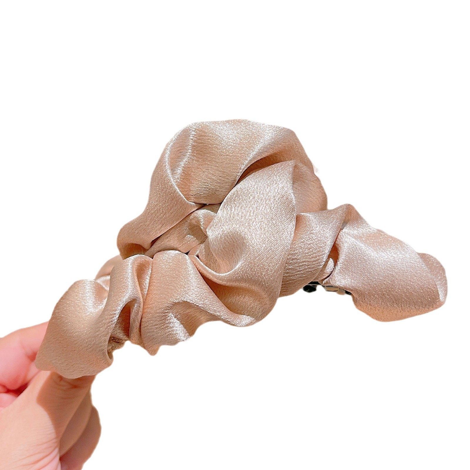 感布艺褶皱缎面泡泡抓夹女轻奢百搭头饰后脑勺盘发鲨鱼夹发卡,淘宝优惠券,粉丝福利购,淘宝优惠卷