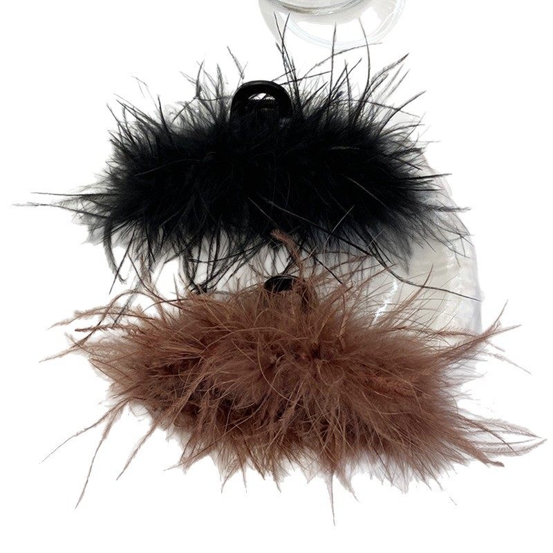 气质感羽毛抓夹ins博主同款后脑勺鲨鱼夹盘发发抓半扎发头饰,淘宝优惠券,粉丝福利购,淘宝优惠卷