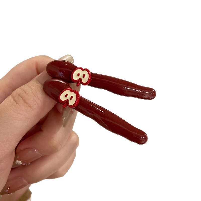 可爱安可拉红色小苹果刘海发夹女前额碎发卡韩版高颜值一字鸭嘴夹,淘宝优惠券,粉丝福利购,淘宝优惠卷