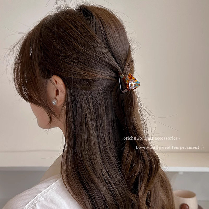 法式醋酸小抓夹女后脑勺盘发夹发量少半扎发鲨鱼夹气质百搭头饰夏,淘宝优惠券,粉丝福利购,淘宝优惠卷