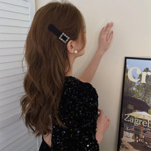 前额侧边碎发刘海闪钻黑色发夹女2025新款高端边夹头发bb夹子头饰 - 图3