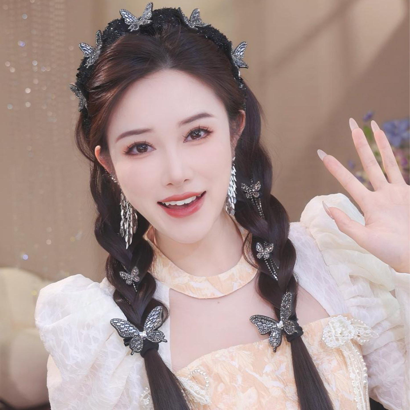 古风盘发蝴蝶流苏发箍女款高级感轻奢发饰2025新款头箍发卡头饰,淘宝优惠券,粉丝福利购,淘宝优惠卷