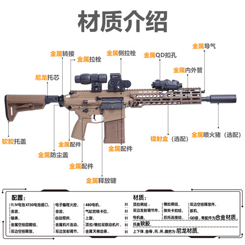 新批次udl xm7有稻理西格绍尔sig玩具枪三角洲模型发射器下场模型 - 图0
