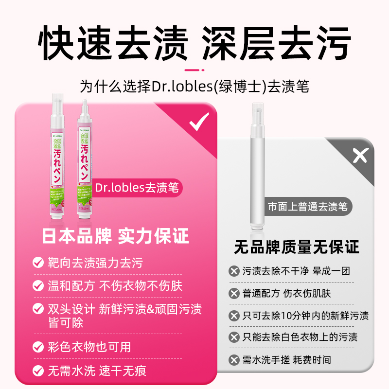 drlobles急救去渍笔应急衣物去污笔清洁剂去油渍免洗干洗剂便携 - 图2