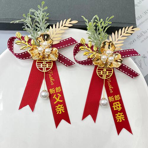 森系伴郎伴娘襟花小清新绿色结婚婚礼胸花新郎新娘姐妹团手腕花 - 图1
