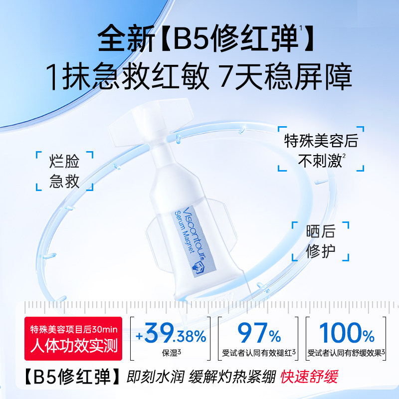 正品Viscontour维诗朵B5【修红弹】晒后修护水润舒缓玻尿酸精华液,淘宝优惠券,粉丝福利购,淘宝优惠卷