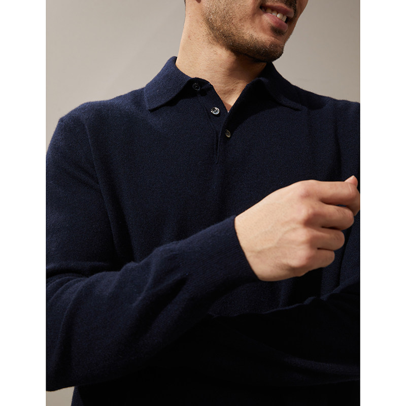 m09目羡羊绒polo领长袖针织套衫 目羡针织衫/毛衣