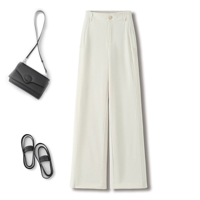 九分窄版阔腿西装裤女夏季2025新款高腰显瘦高级感垂感休闲直筒裤,淘宝优惠券,粉丝福利购,淘宝优惠卷